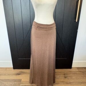 Elegant Navy & Orange Maxi Skirt